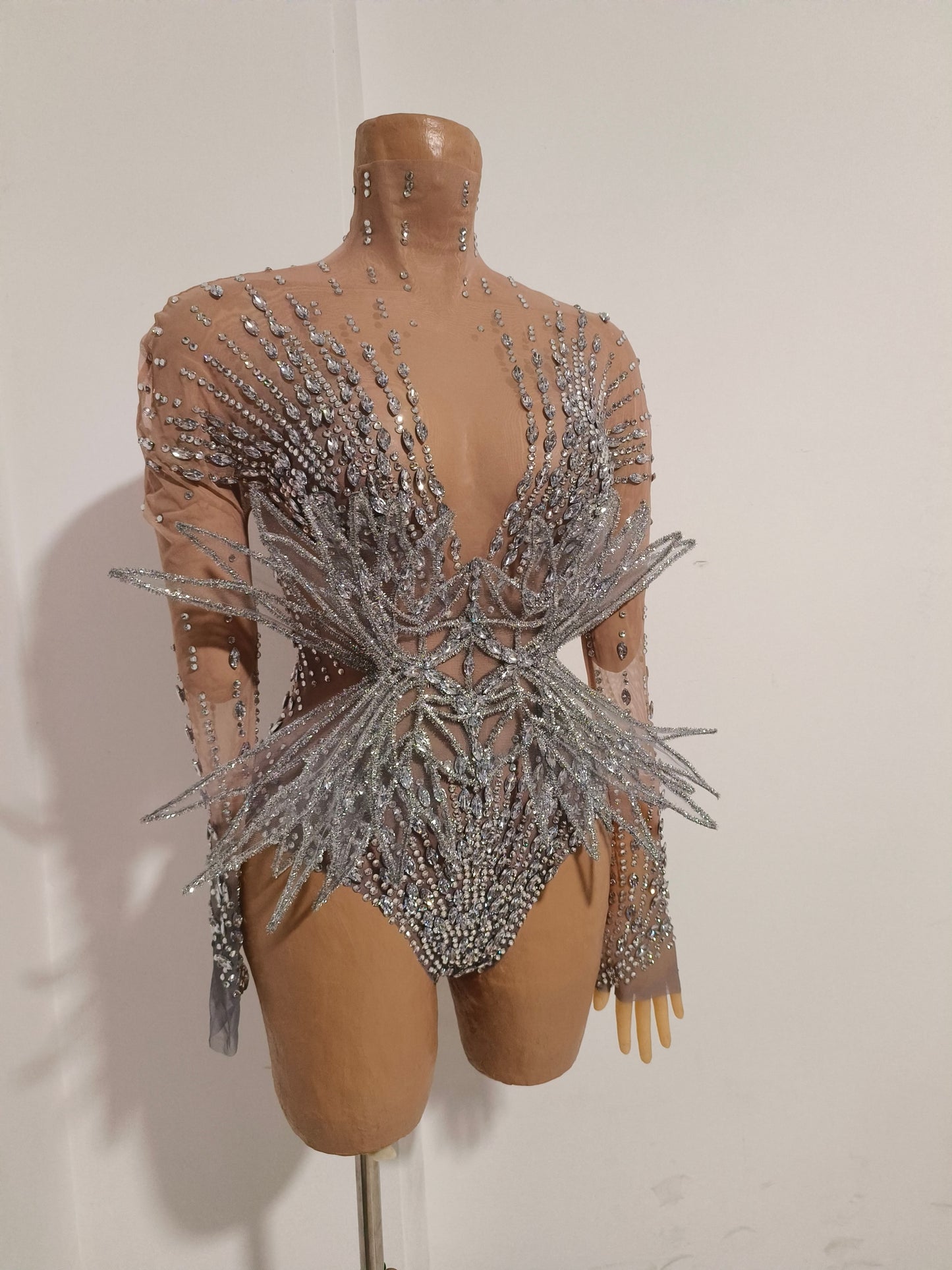 CELESINYI Qingying Crystal Winged Bodysuit