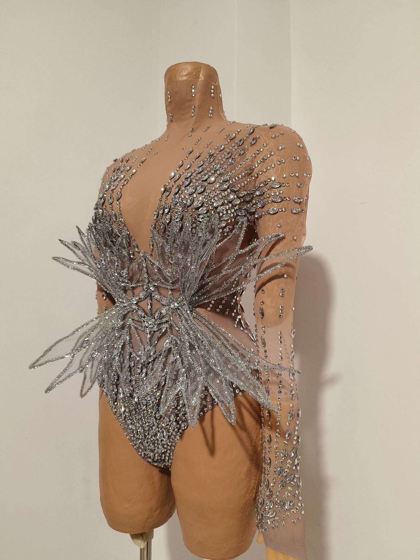 CELESINYI Qingying Crystal Winged Bodysuit