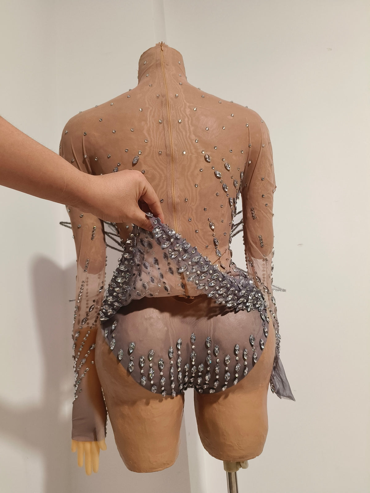 CELESINYI Qingying Crystal Winged Bodysuit