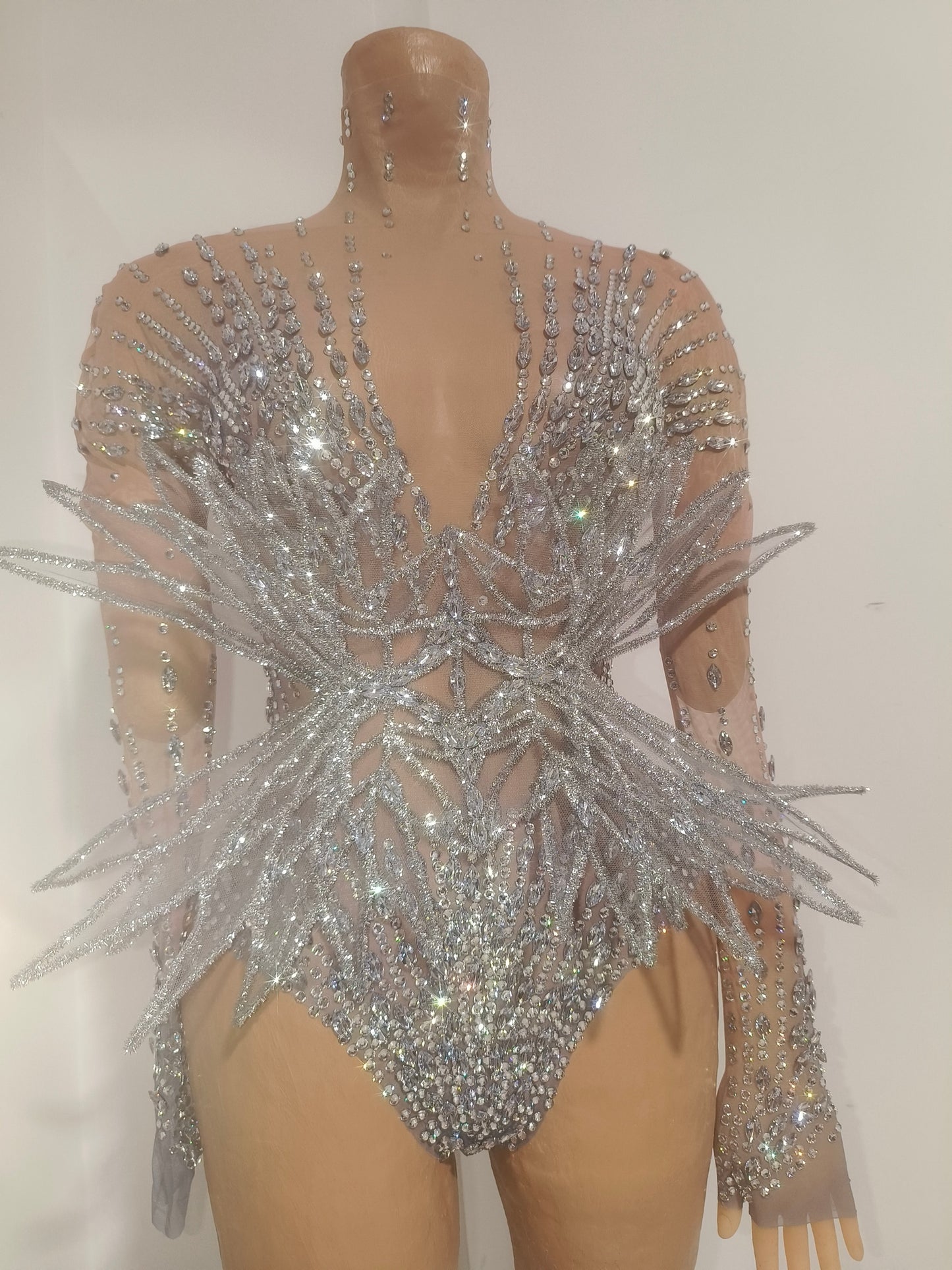 CELESINYI Qingying Crystal Winged Bodysuit