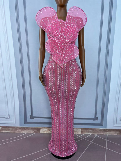 CELESINYI Yehuban Crystal Floral Maxi Dress
