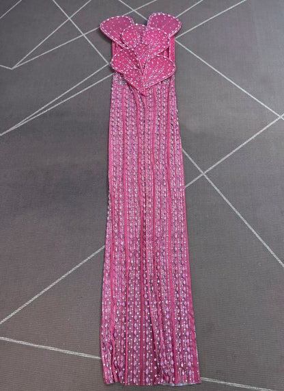 CELESINYI Yehuban Crystal Floral Maxi Dress