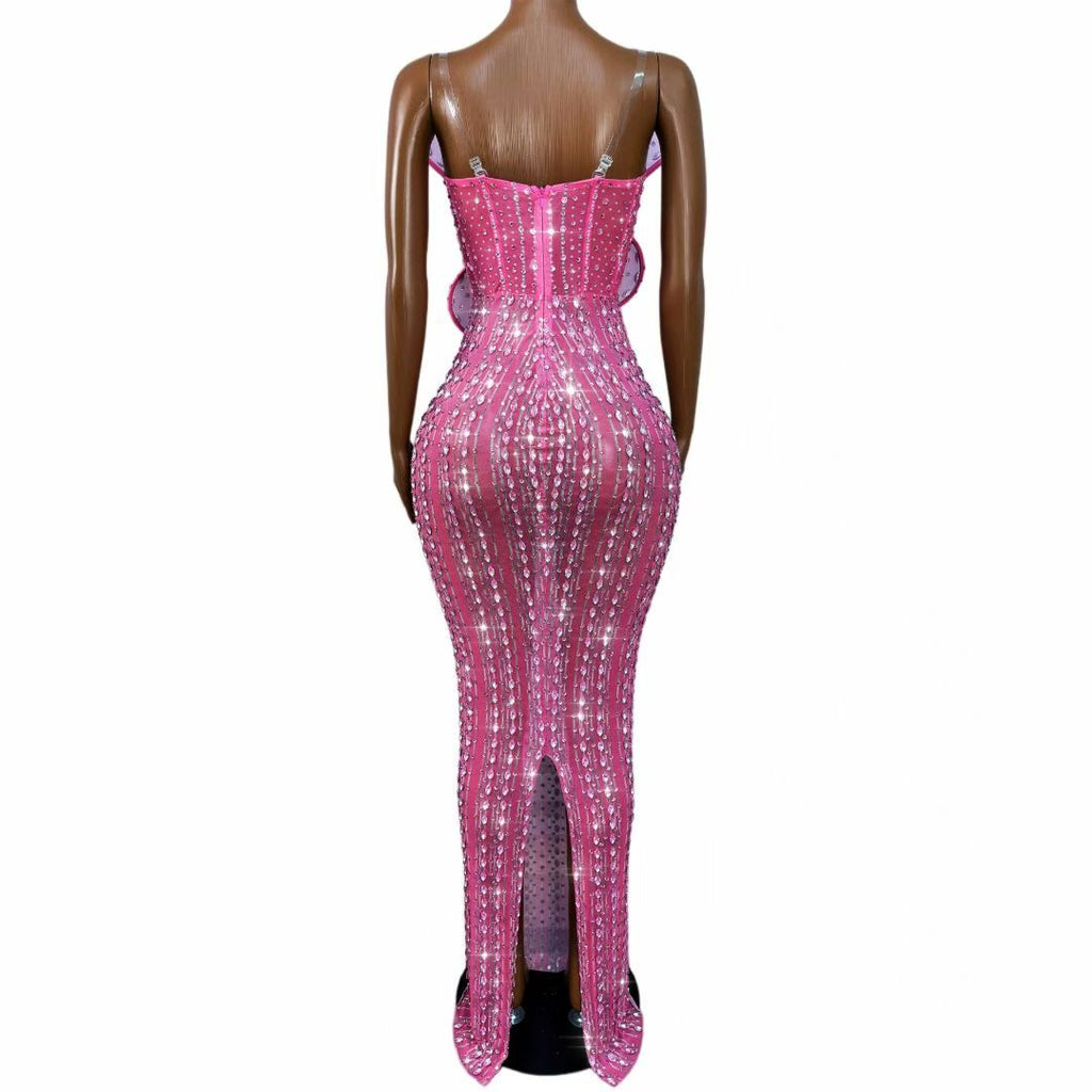 CELESINYI Yehuban Crystal Petal Applique Gown