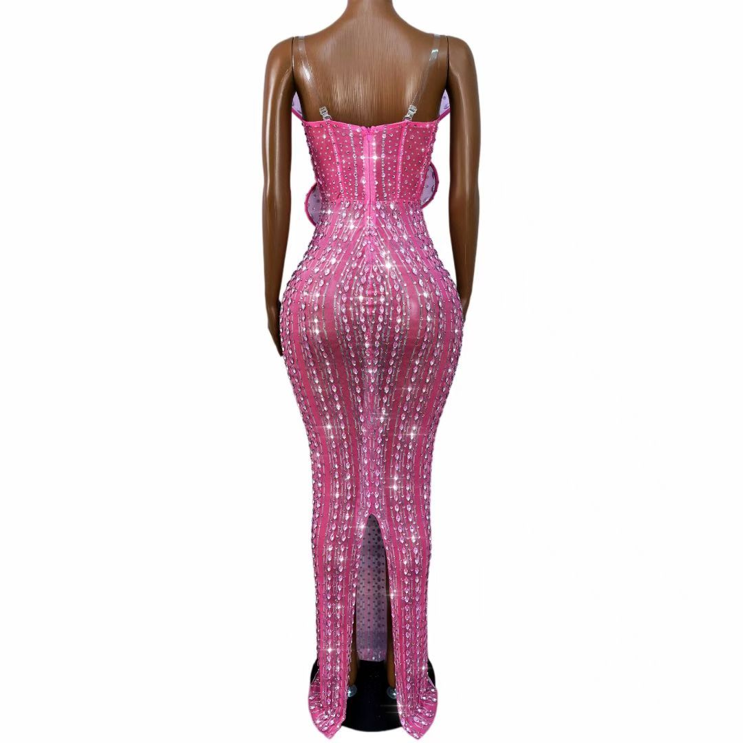 CELESINYI Yehuban Crystal Petal Applique Gown