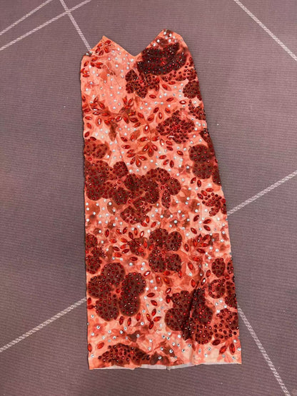 CELESINYI Meihong Crystal Red Party Dress