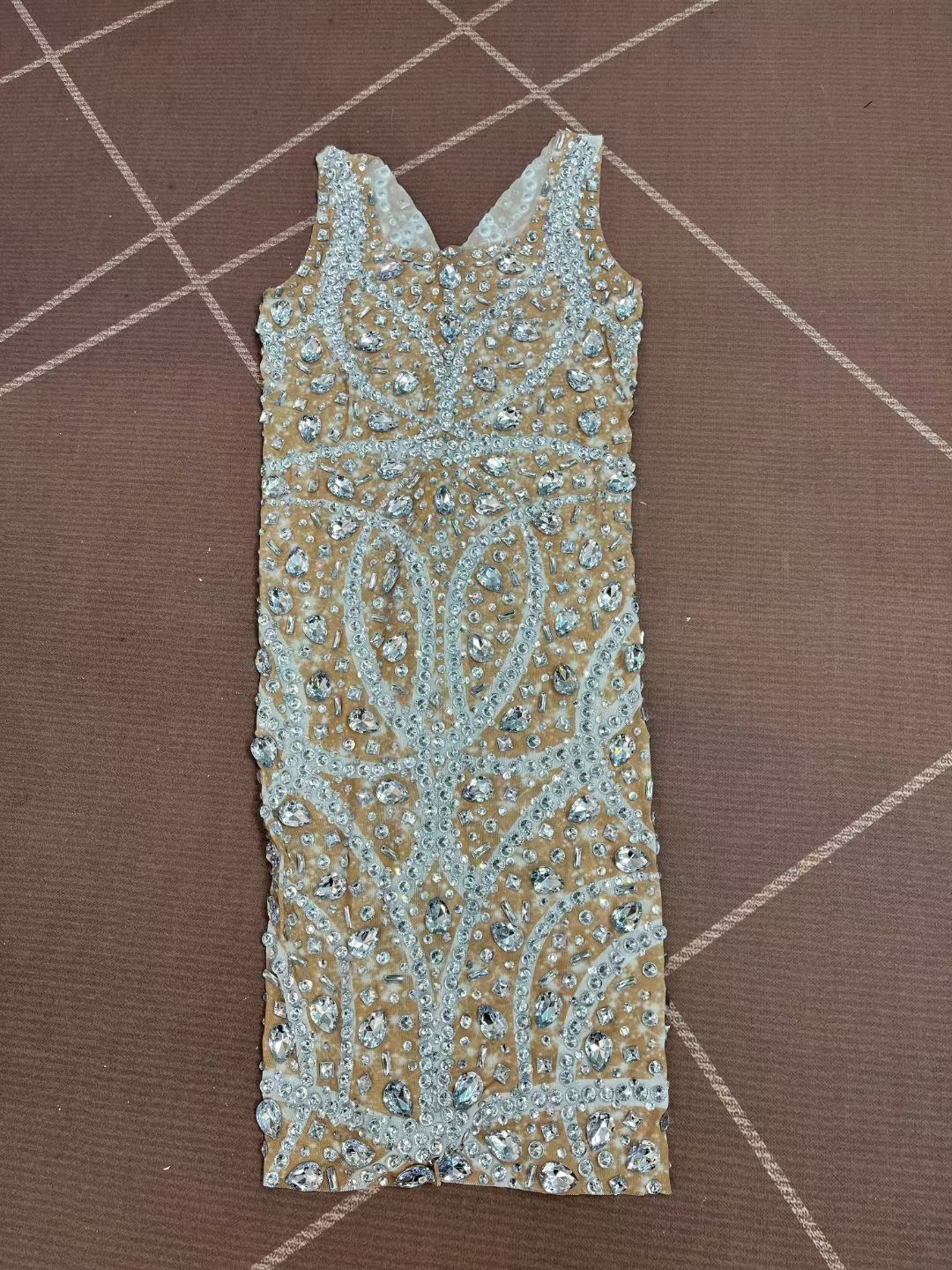 CELESINYI Fengji Crystal Second Skin Mini Dress