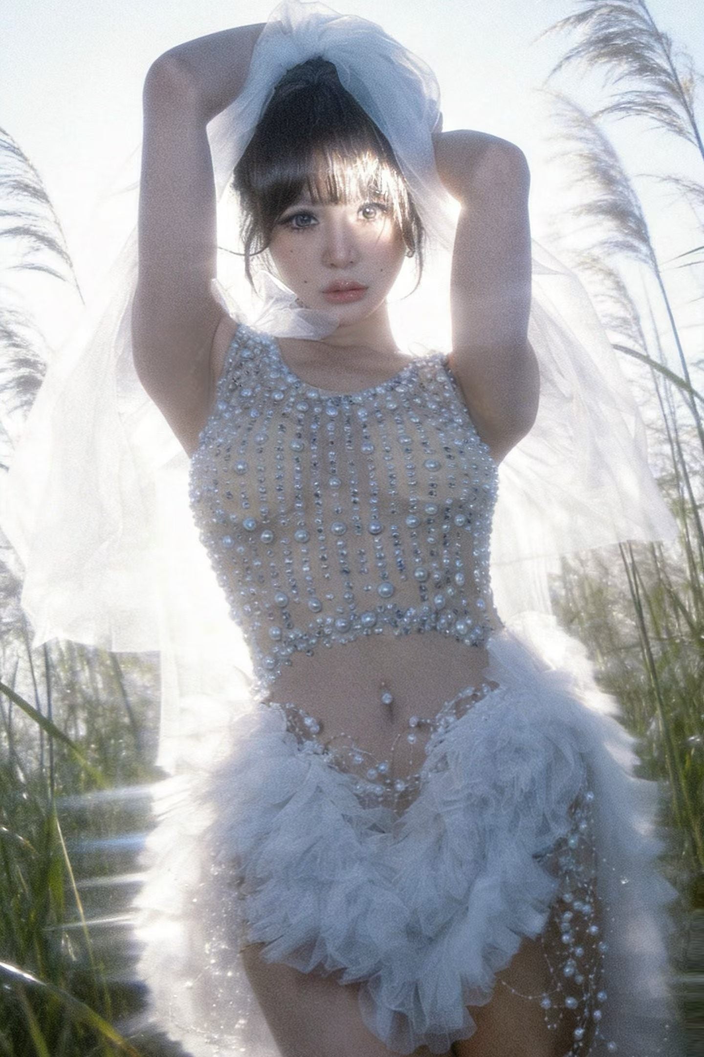 CELESINYI Luwei Crystal Pearl Cloud Two-Piece Set