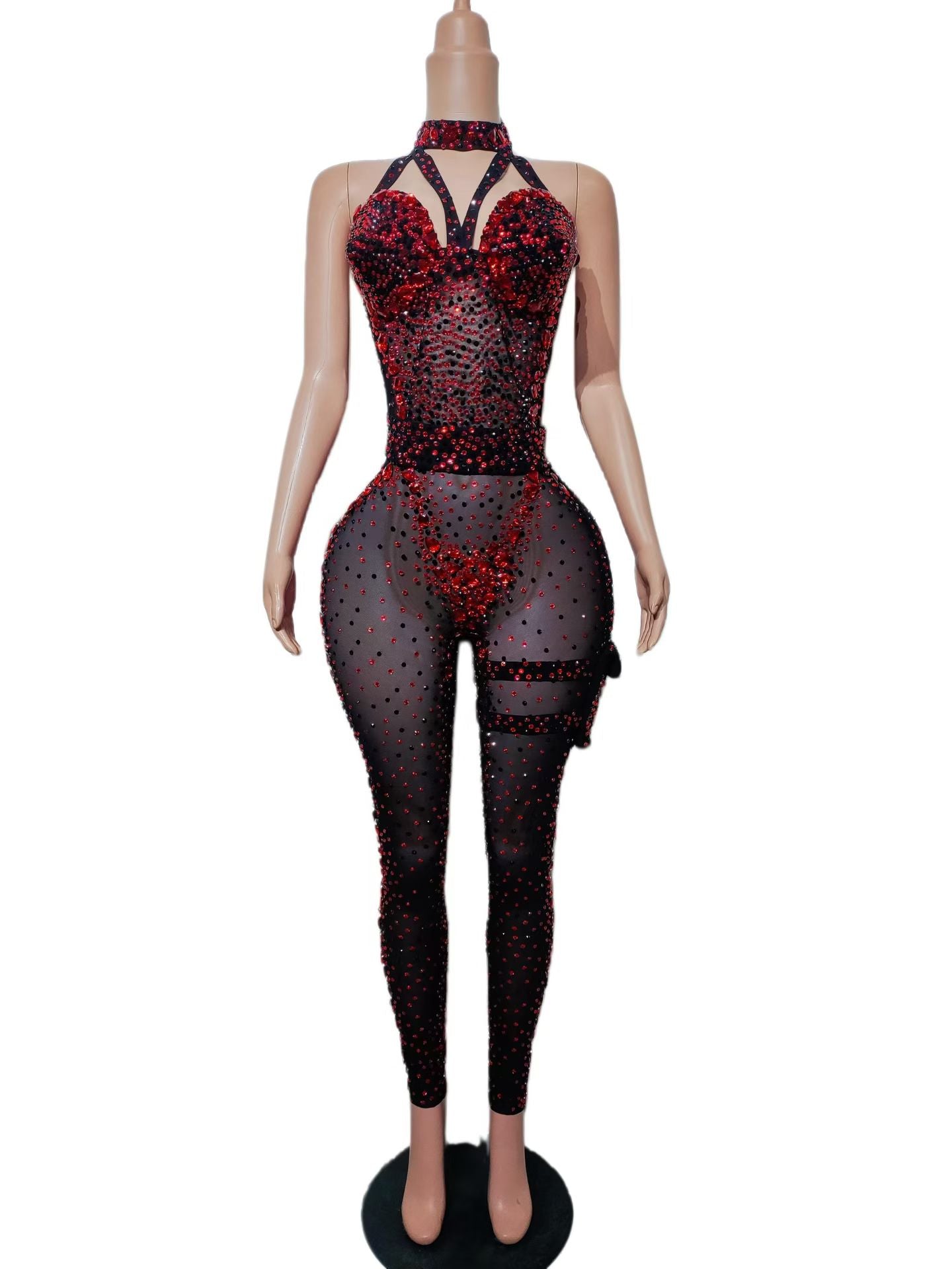 CELESINYI Xinghong Crystal Scarlet Flame Catsuit