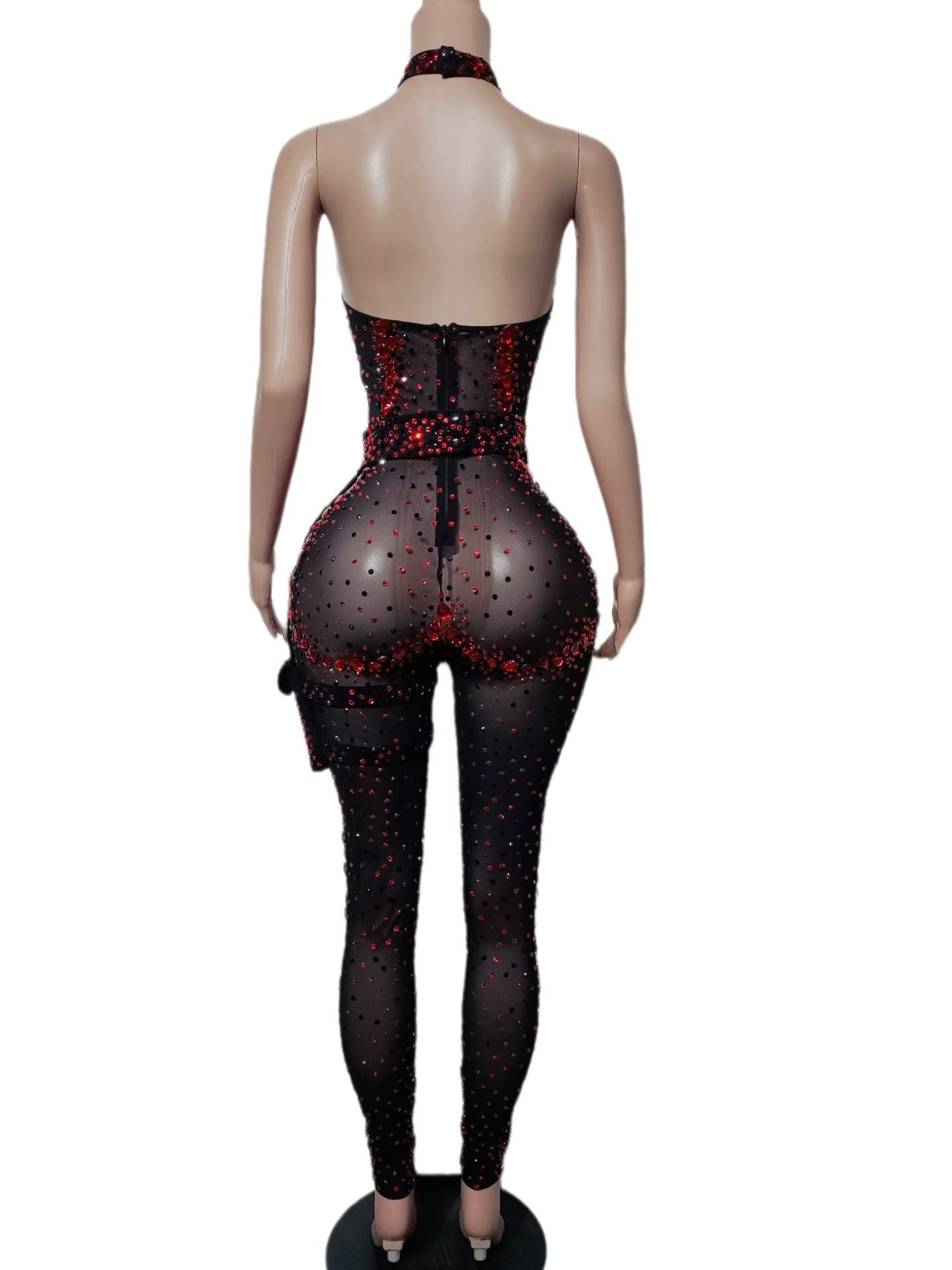 CELESINYI Xinghong Crystal Scarlet Flame Catsuit