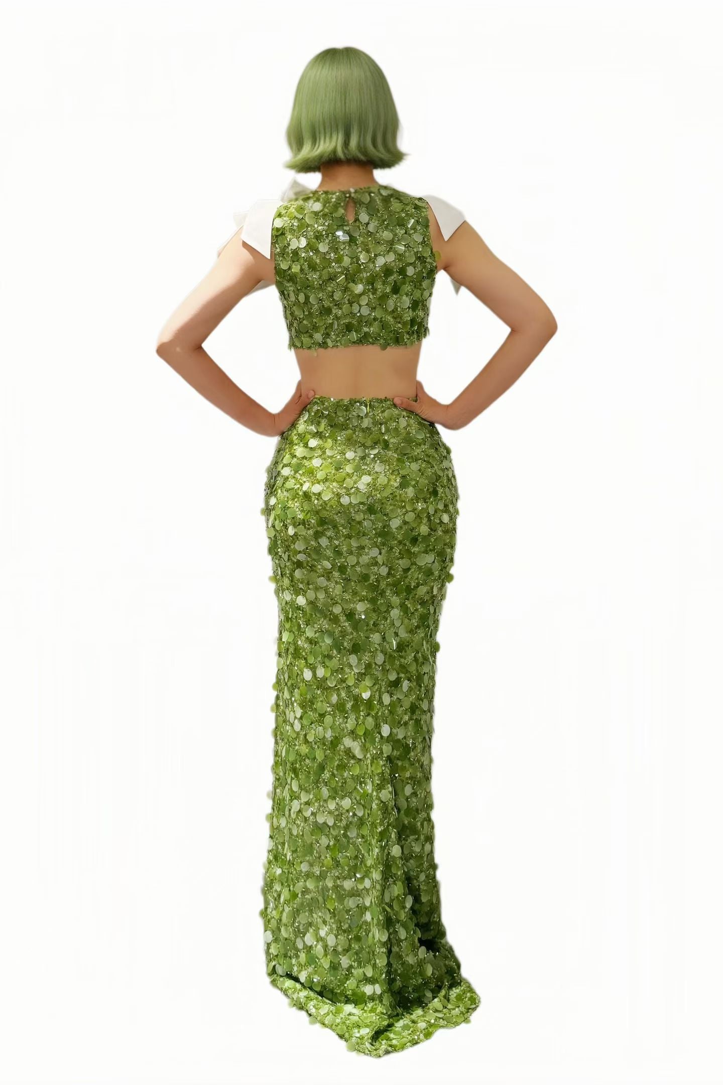 CELESINYI Qingwang Crystal Moss Green Mirror Set