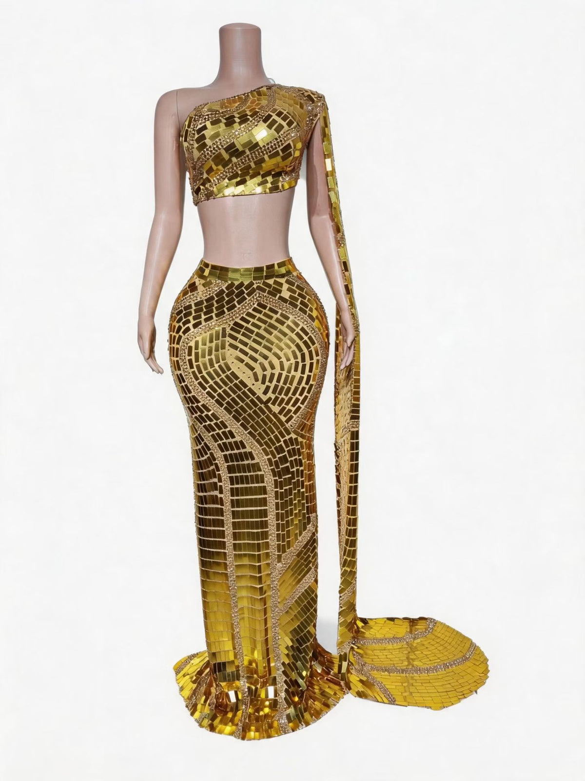 CELESINYI Taiju Crystal Gold Mirror Two-Piece Set
