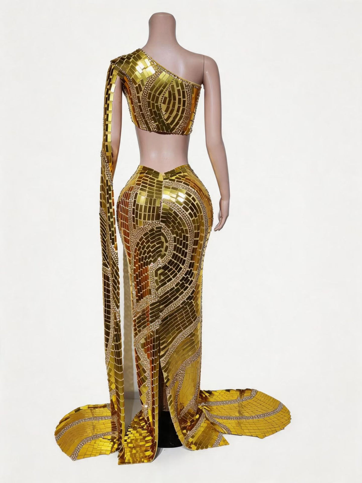 CELESINYI Taiju Crystal Gold Mirror Two-Piece Set