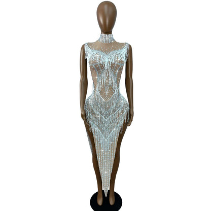 CELESINYI Zhuliye Crystal Party Dress