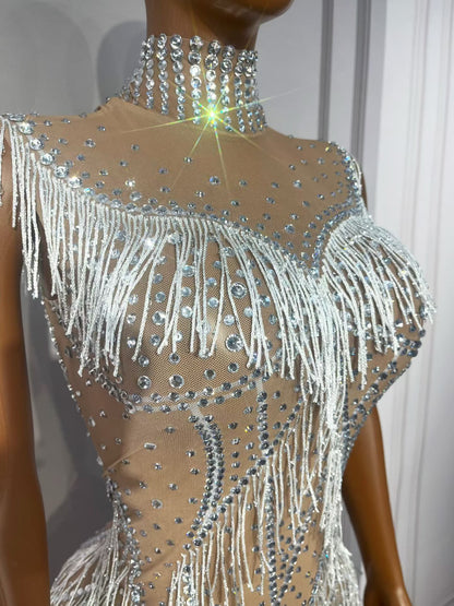 CELESINYI Zhuliye Crystal Party Dress