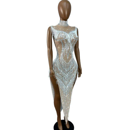 CELESINYI Zhuliye Crystal Party Dress