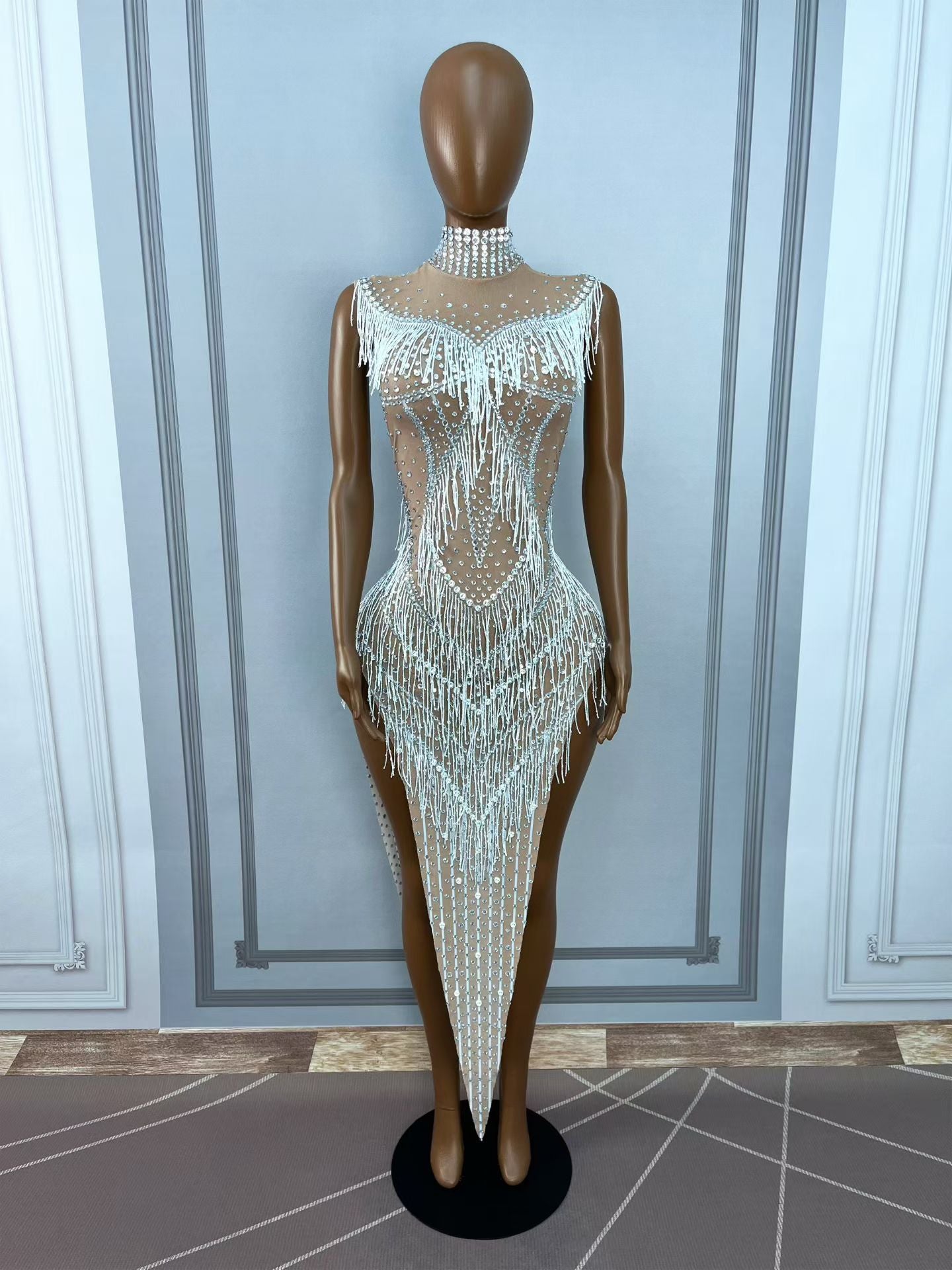 CELESINYI Zhuliye Crystal Party Dress