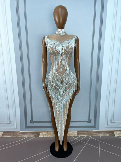 CELESINYI Zhuliye Crystal Party Dress