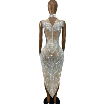 CELESINYI Zhuliye Crystal Party Dress