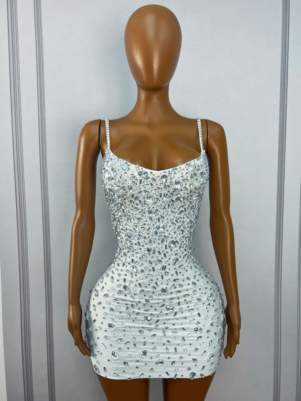 CELESINYI Xingshanshan Crystal Sweetheart Sparkle Mini Dress