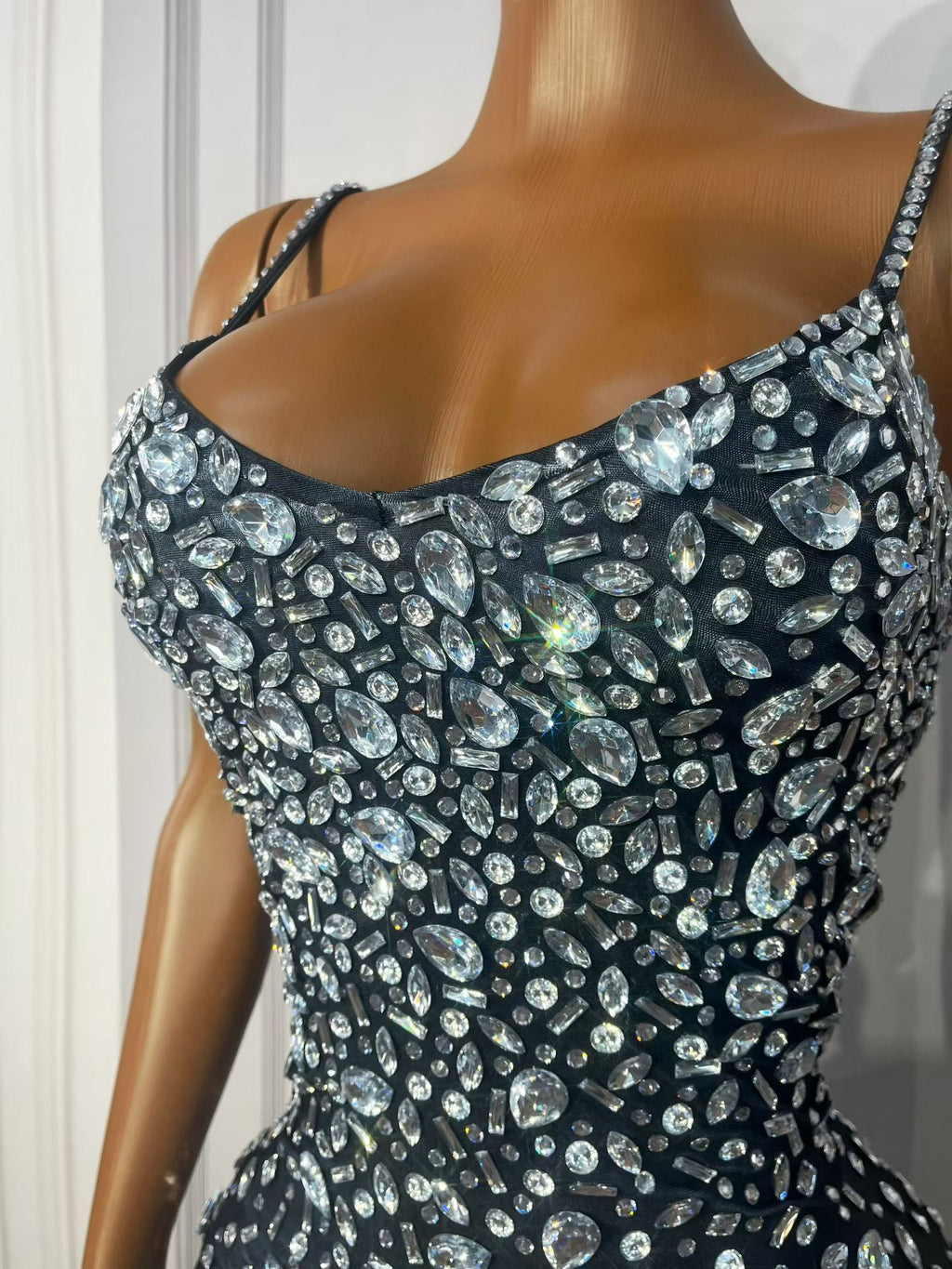 CELESINYI Xingshanshan Crystal Sweetheart Sparkle Mini Dress