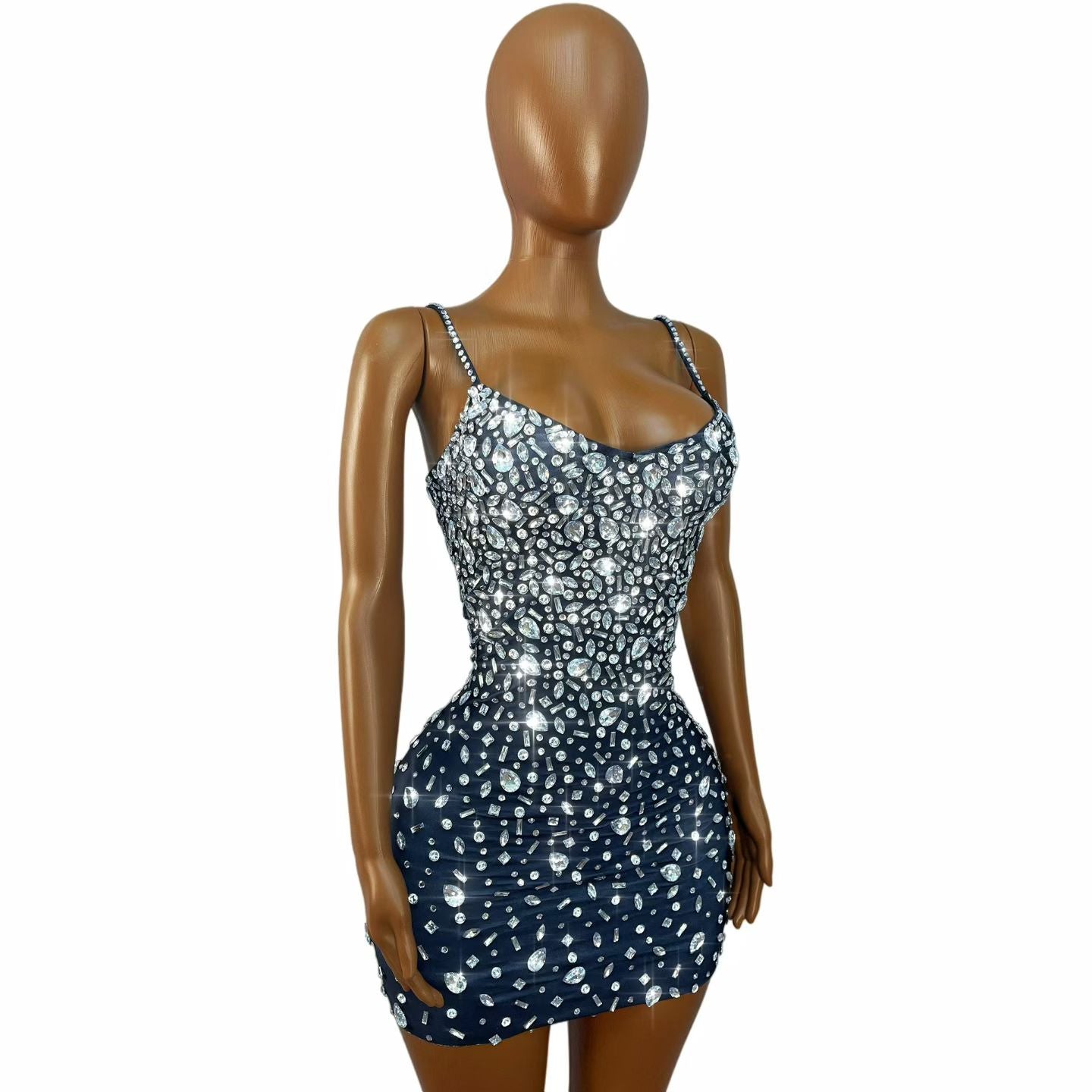 CELESINYI Xingshanshan Crystal Stretch Mini Skirt
