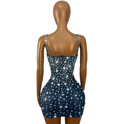 CELESINYI Xingshanshan Crystal Stretch Mini Skirt