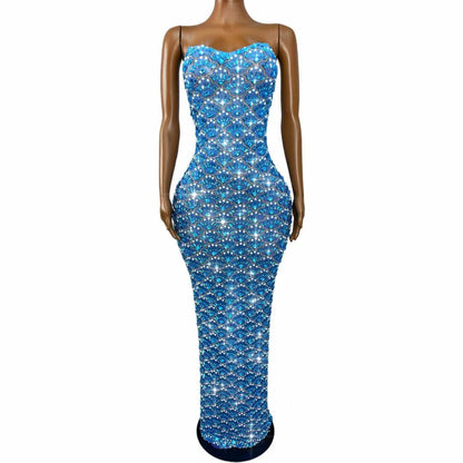 CELESINYI Yunbeike Crystal Shell Print Dress
