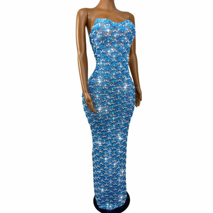 CELESINYI Yunbeike Crystal Shell Print Dress