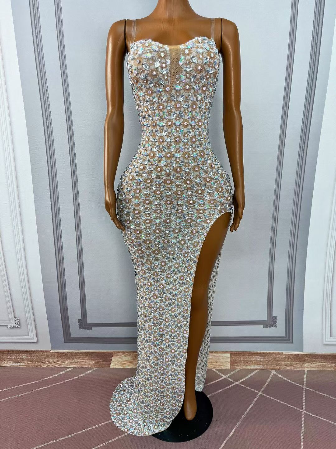 CELESINYI Yuanqihua Crystal Floral Party Dress