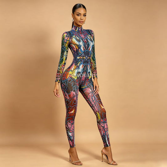 CELESINYI Chouxianghua Crystal Kaleidoscope Jumpsuit
