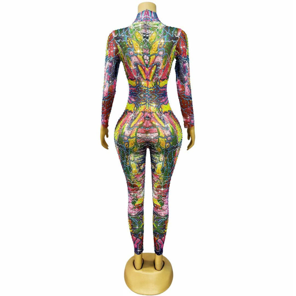 CELESINYI Chouxianghua Crystal Kaleidoscope Jumpsuit