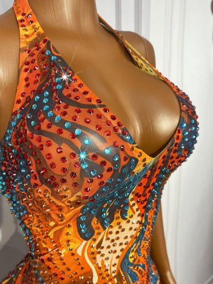 CELESINYI Caihongsi Crystal Rainbow Dress