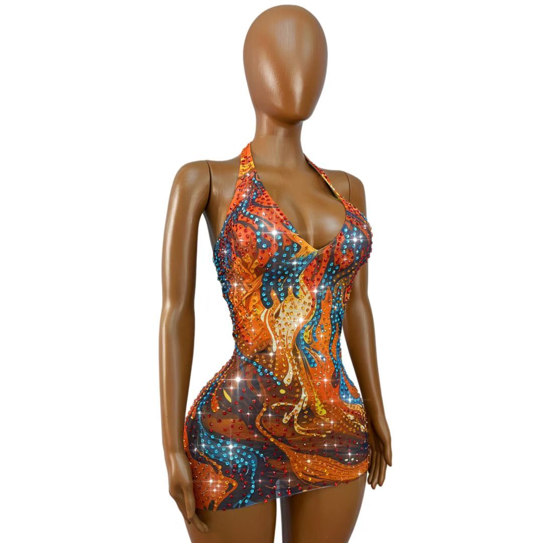 CELESINYI Caihongsi Crystal Rainbow Dress