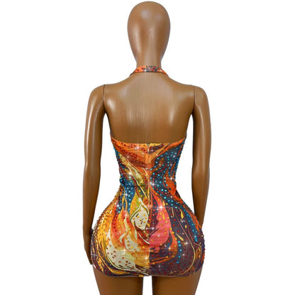 CELESINYI Caihongsi Crystal Rainbow Dress