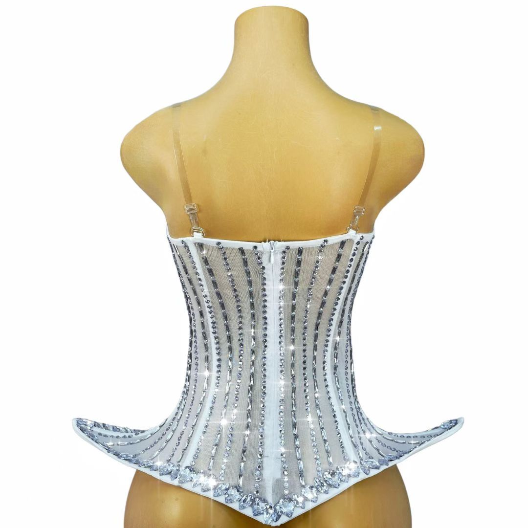 CELESINYI Jingxianhua Crystal Floral Stage Dress