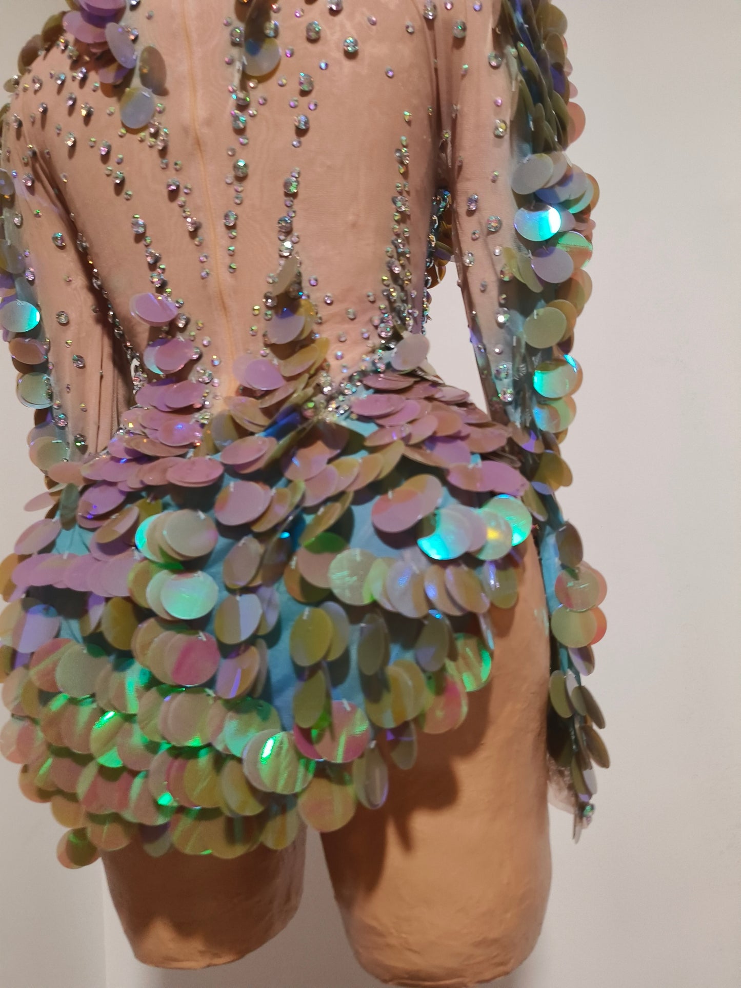 CELESINYI Yupi Crystal Iridescent Bodysuit
