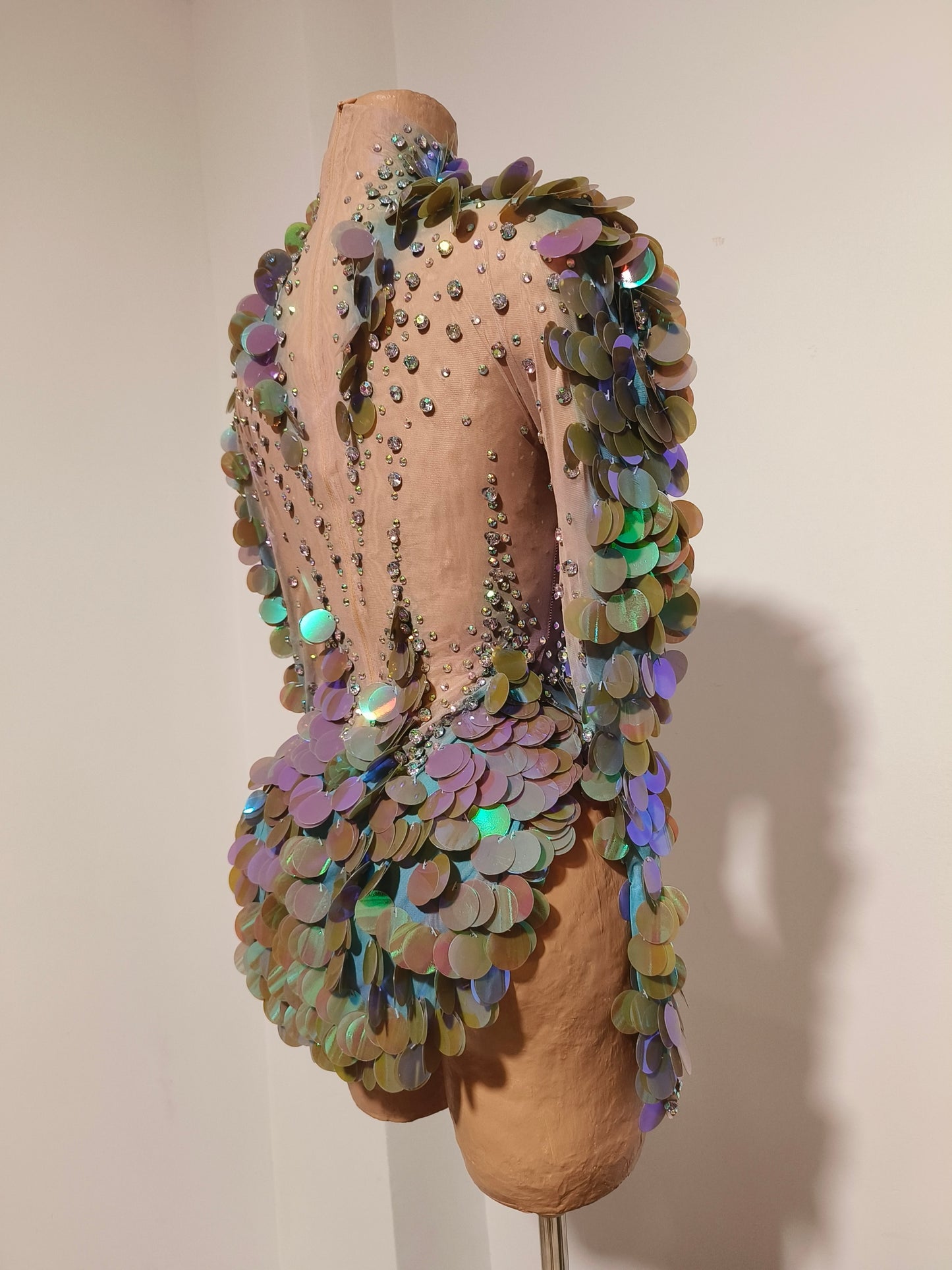 CELESINYI Yupi Crystal Iridescent Bodysuit