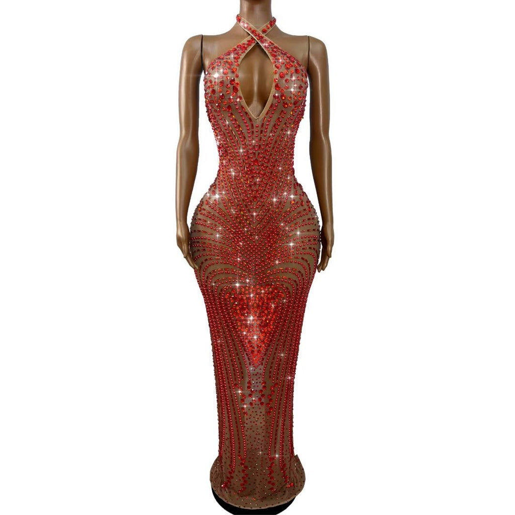 CELESINYI Yinxing Crystal Heart Cluster Mermaid Gown