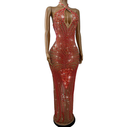 CELESINYI Yinxing Crystal Silver Star Dress