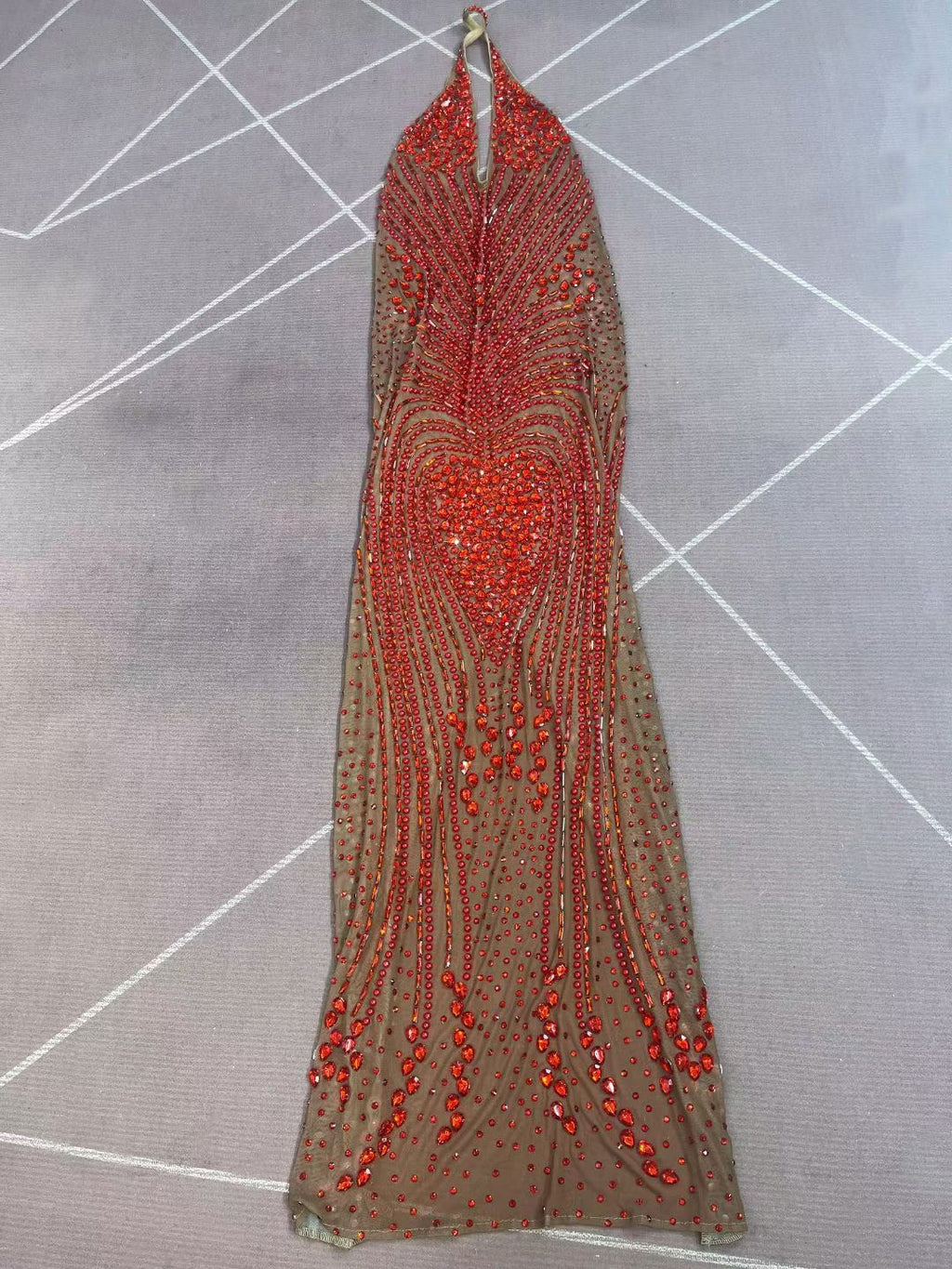 CELESINYI Yinxing Crystal Heart Cluster Mermaid Gown