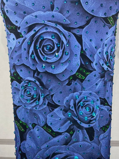CELESINYI Meiguihuaban Crystal Rose Print Dress
