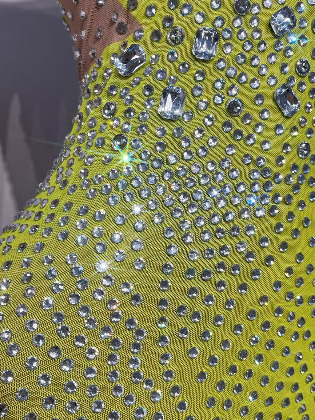 CELESINYI Huangdou Neon Crystal Mermaid Gown