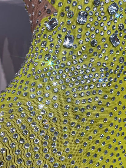 CELESINYI Huangdou Crystal Party Dress