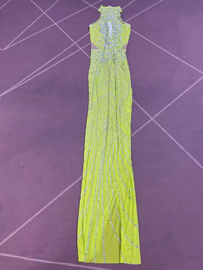 CELESINYI Huangdou Crystal Party Dress