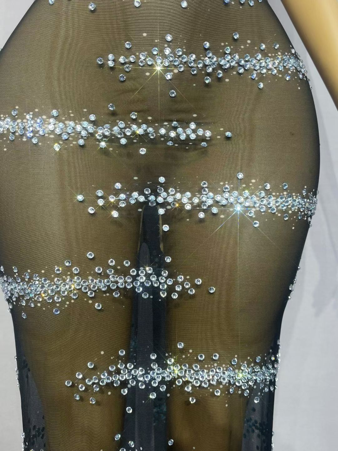 CELESINYI Xianguangdian Crystal Dot Stage Dress