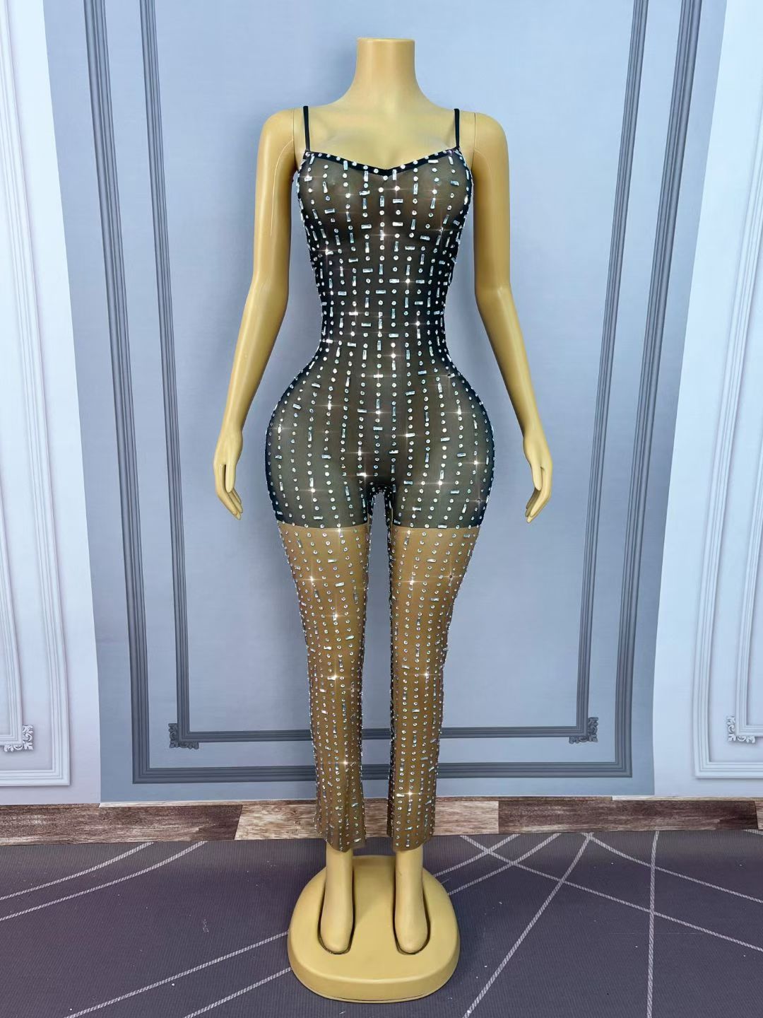 CELESINYI Xiaomili Crystal Dot Print Party Dress