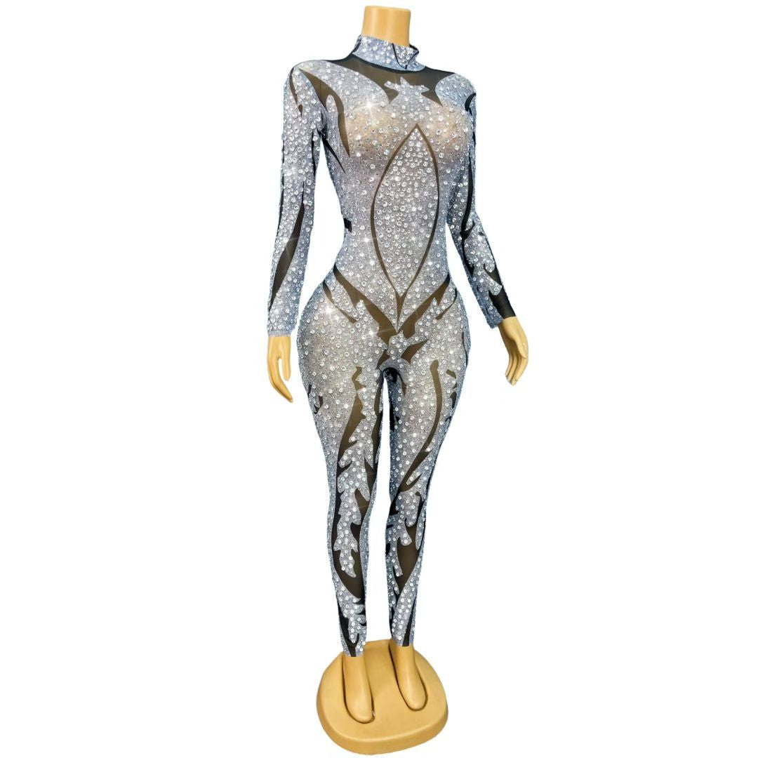 CELESINYI Yinhuaban Crystal Silver Petal Dress