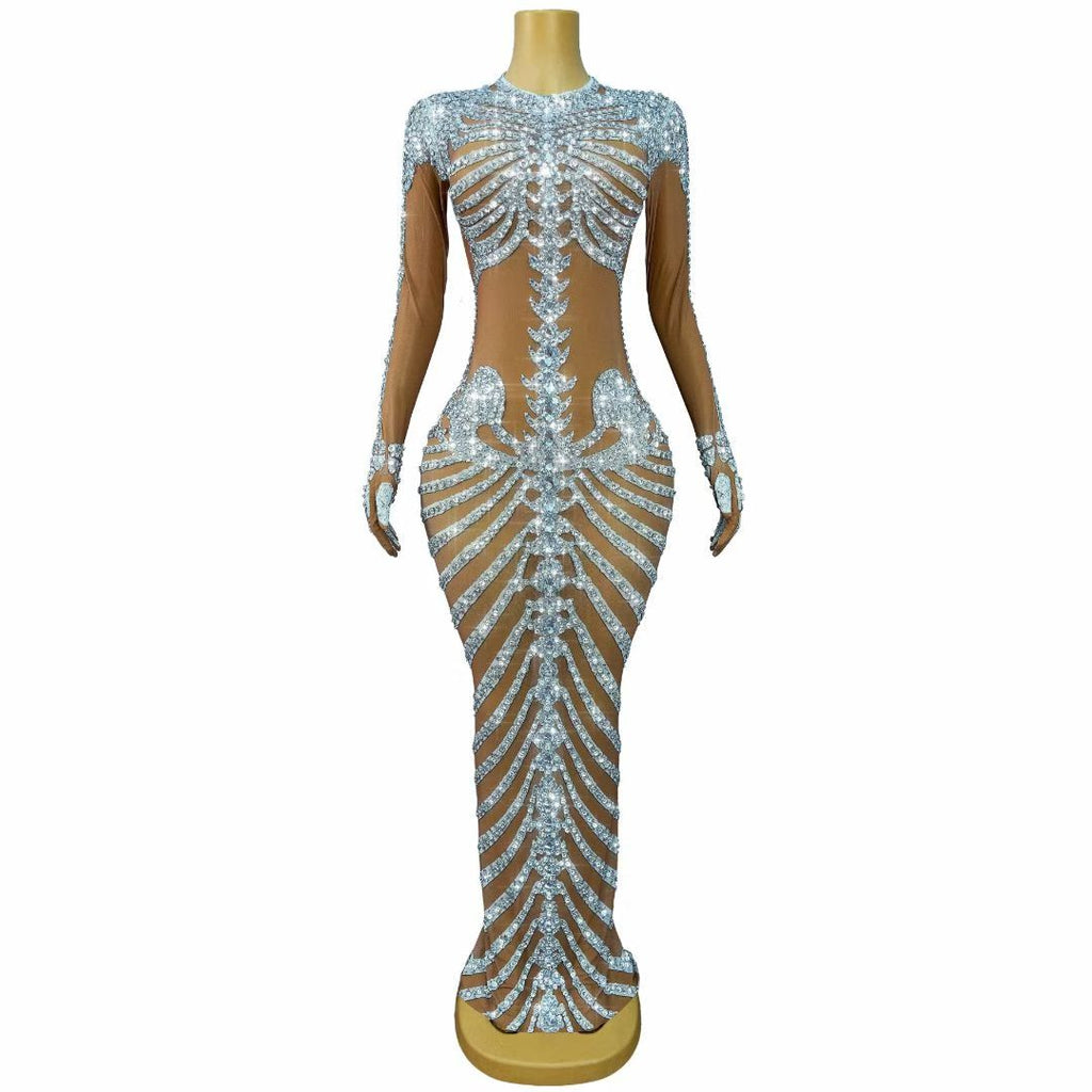 CELESINYI Kulouwang Crystal Skeleton Gown