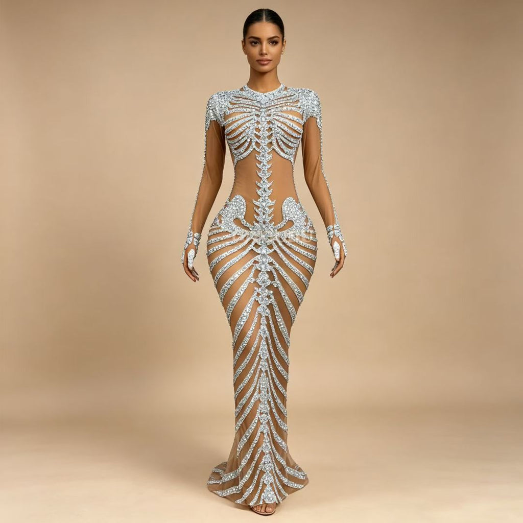 CELESINYI Kulouwang Crystal Skeleton Gown