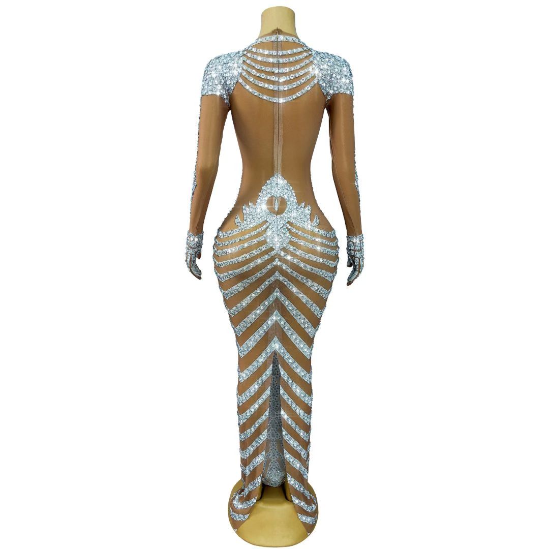 CELESINYI Kulouwang Crystal Skeleton Gown